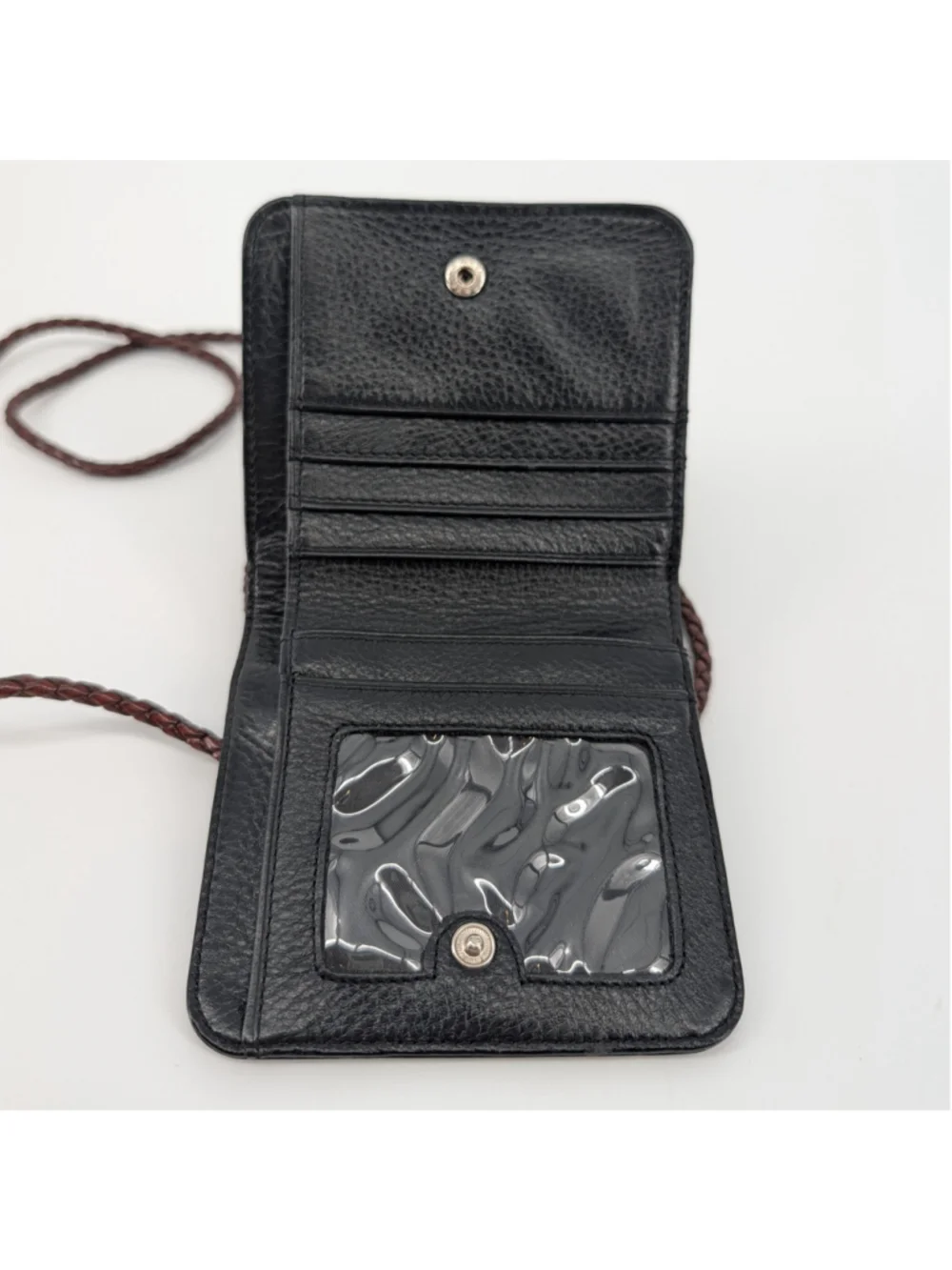 Vintage Brighton Mini Leather Crossbody Wallet Organizer Mirror Croc 26